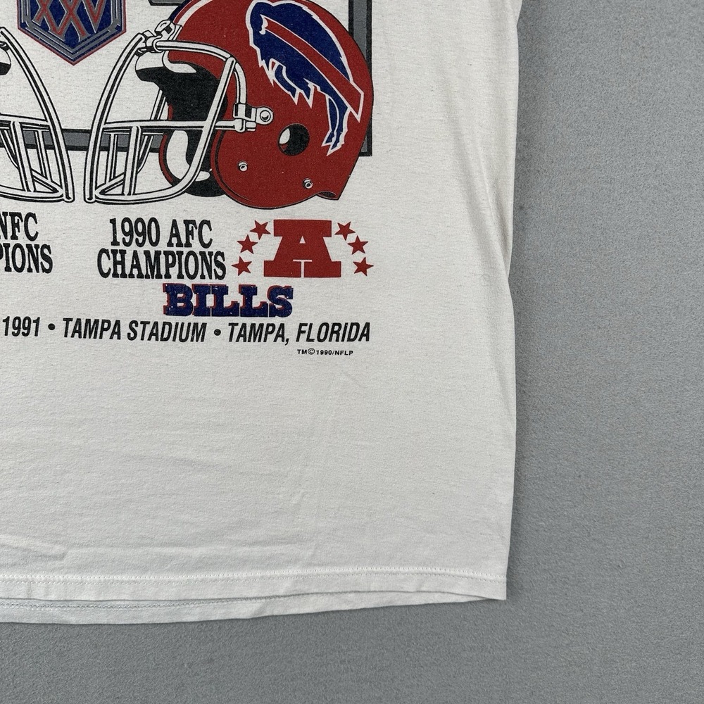 Vtg 90s Buffalo Bills Super Bowl Shirt Men's XL Giants XXV Football Helmet 1991 - Picture 4 of 16